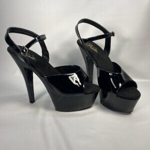 Pleaser Kiss 209 6 Inch Heels Platform Open Toe Sandals Ankle Strap - Size 12